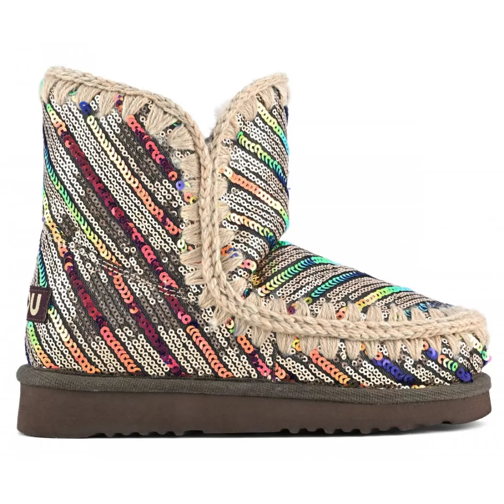 Stivaletti^Mou Eskimo 18 Stripy Sequins And Lurex sequins gold mix