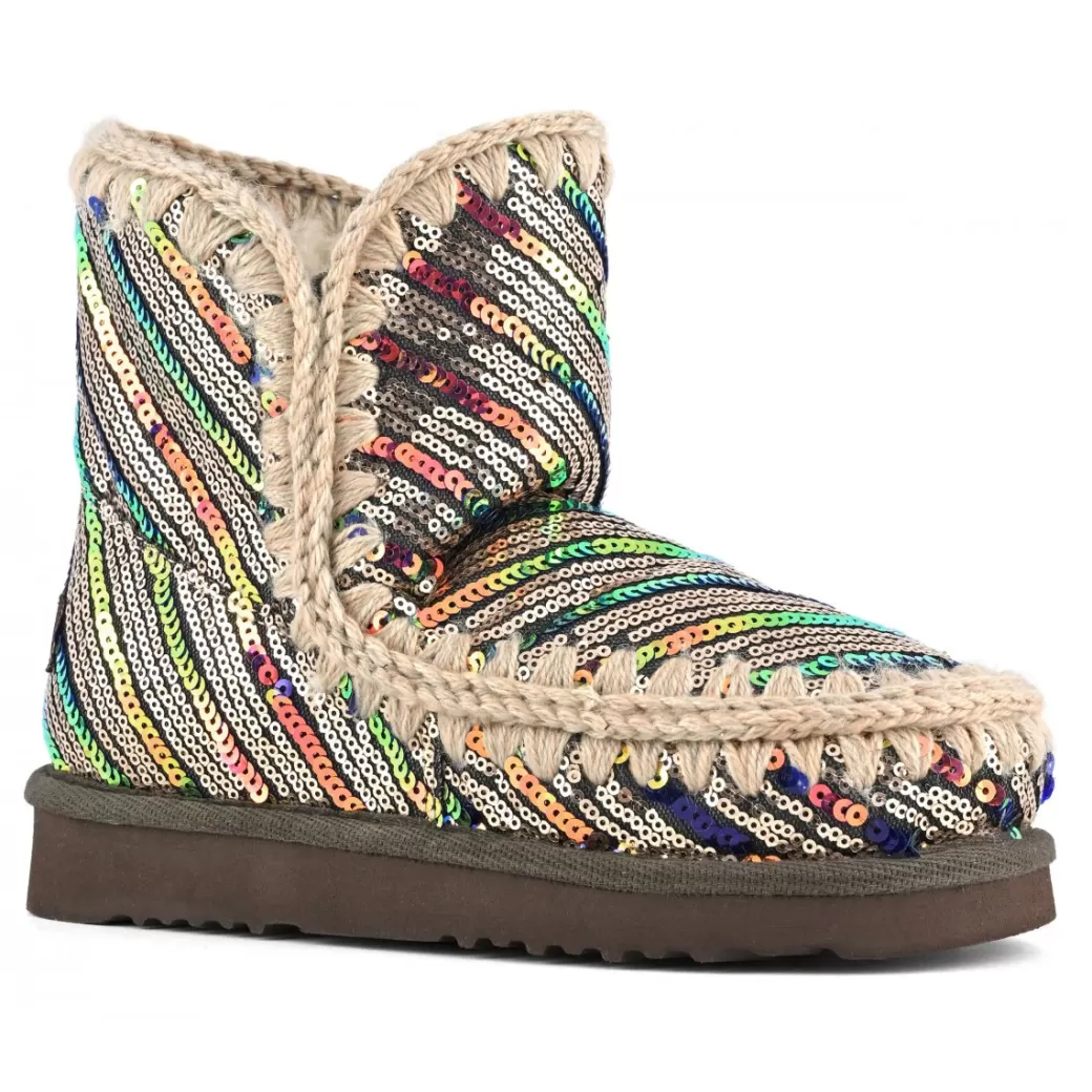 Stivaletti^Mou Eskimo 18 Stripy Sequins And Lurex sequins gold mix
