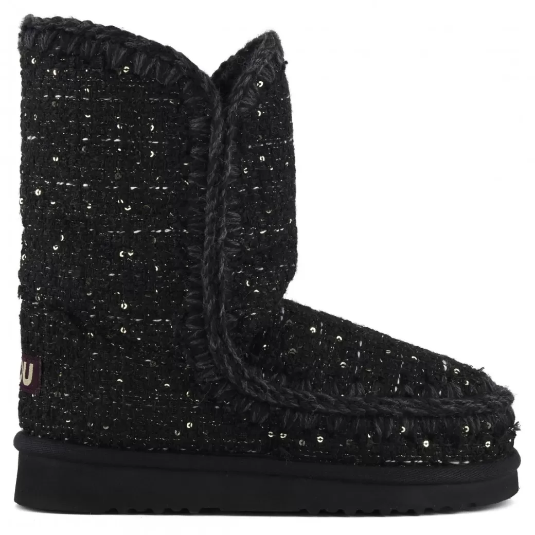 Stivaletti^Mou Eskimo 24 Textile Tweed With Sequins sequins tweed black