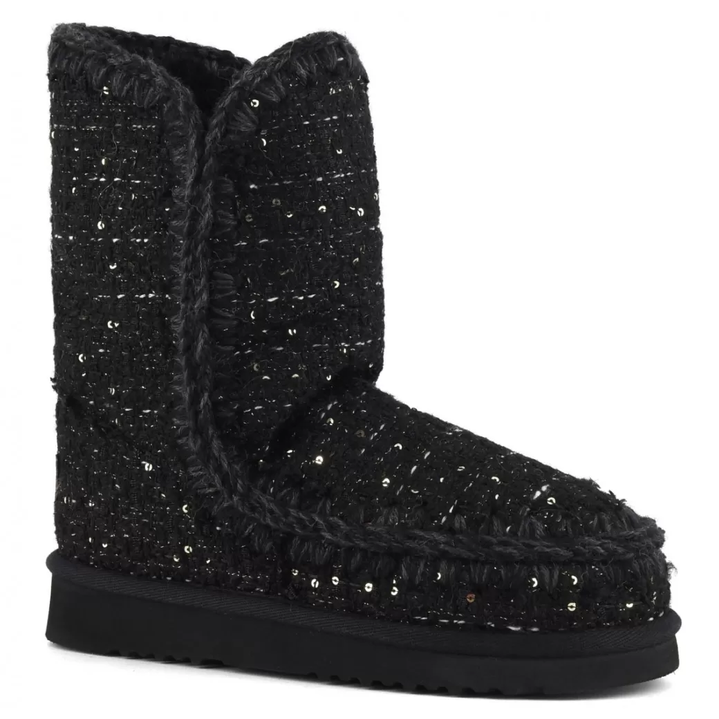 Stivaletti^Mou Eskimo 24 Textile Tweed With Sequins sequins tweed black