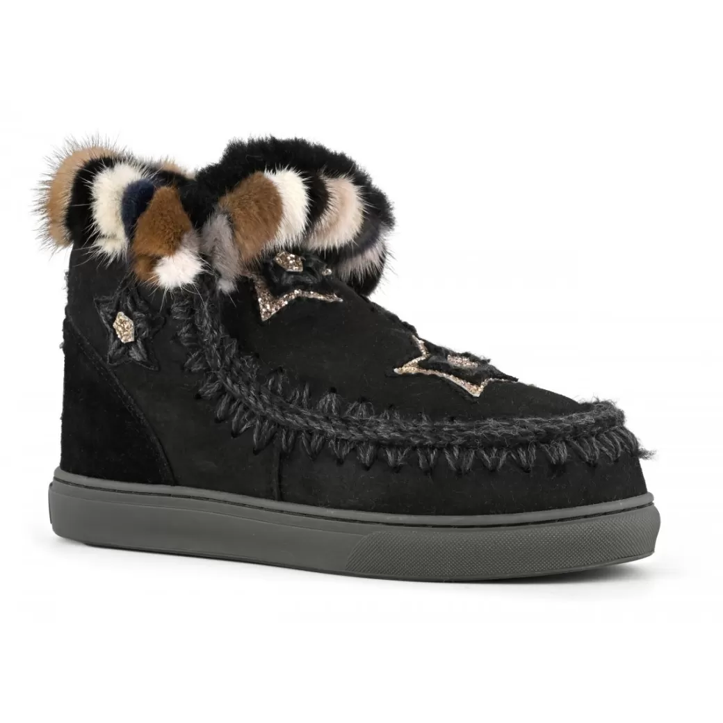 Sneakers^Mou Eskimo Sneaker Star Patches & Mink Fur Trim