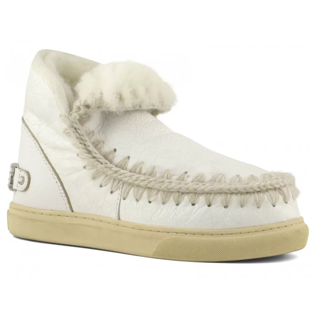 Sneakers^Mou Eskimo Sneaker With Rhinestones Logo Big Letter waxi white
