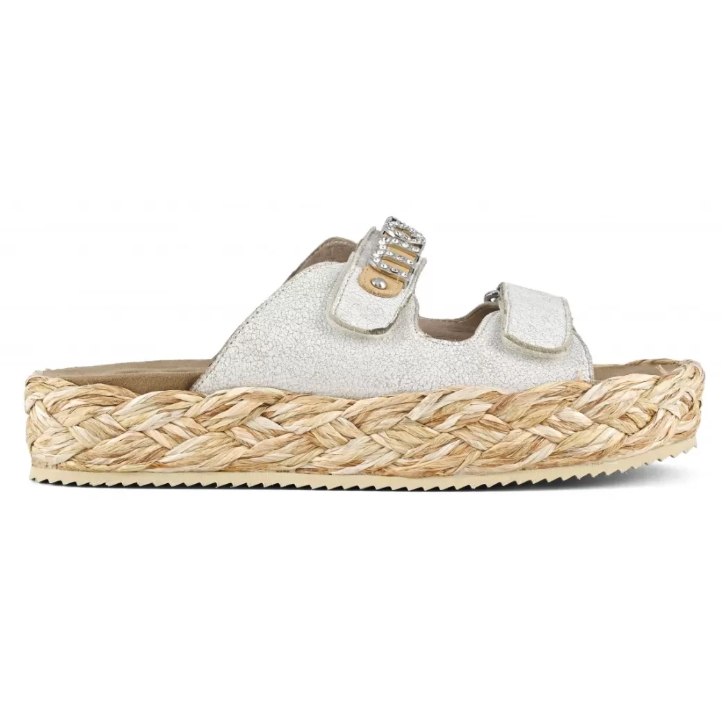 Sandali^Mou Raffia Braid Sandal Leather Upper