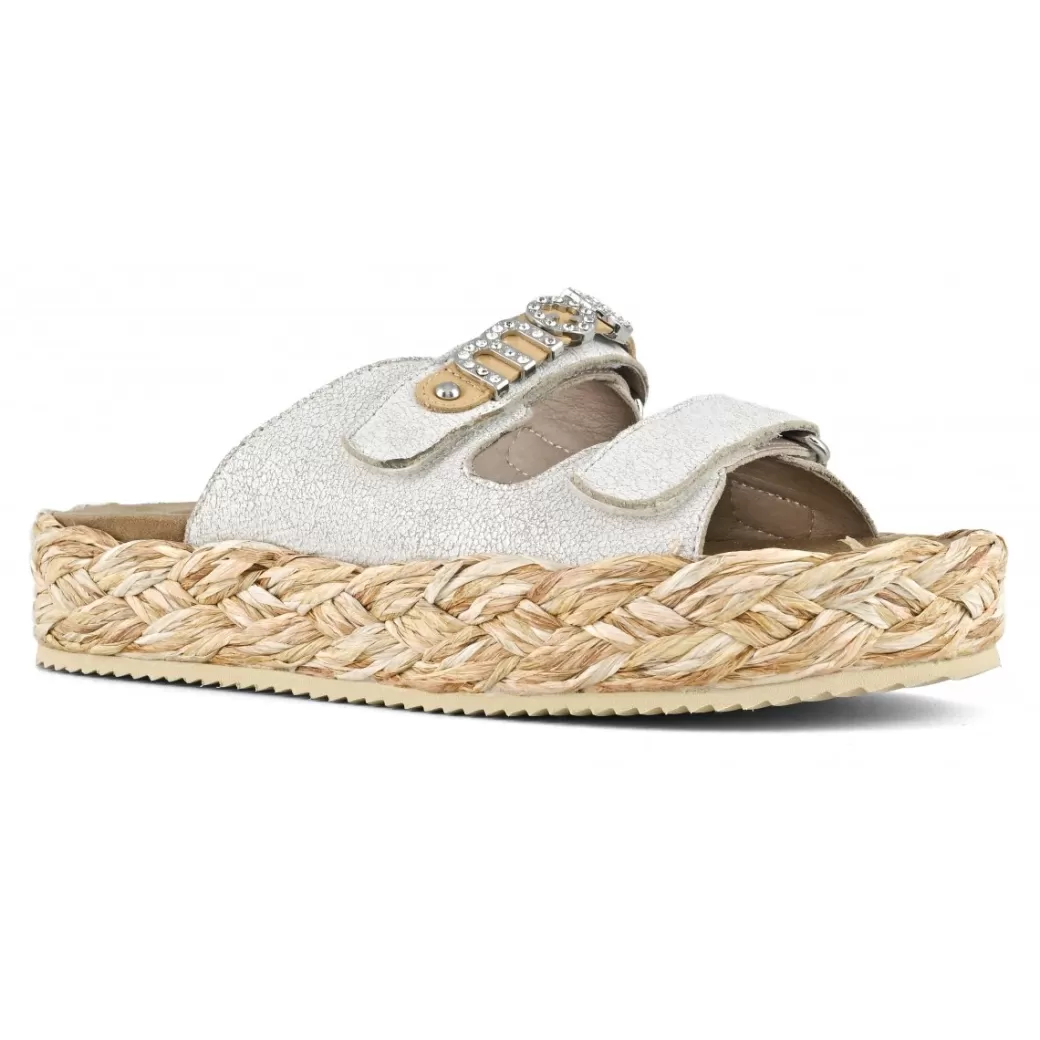 Sandali^Mou Raffia Braid Sandal Leather Upper
