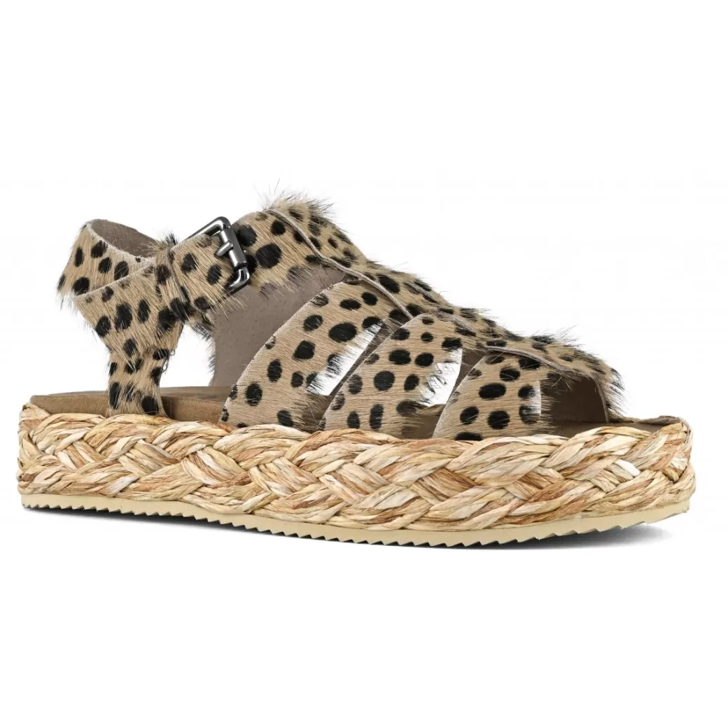 Sandali^Mou Raffia Braid Sandal Pony Hair Upper