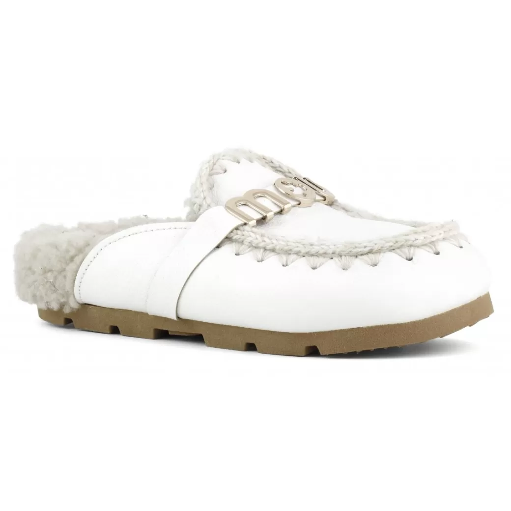 Slippers^Mou Winter Bio Slide - Big Letter Logo waxi white